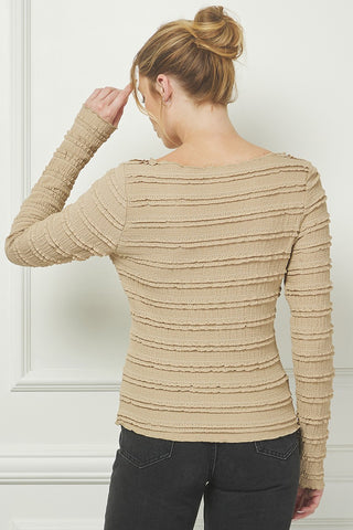 Cappuccino Ruffled Lace Top