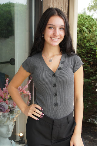 Clean Slate Bodysuit: Charcoal