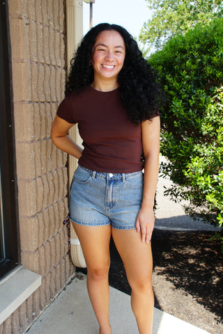 Sculpt Baby Tee - Brown