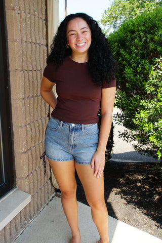 Sculpt Baby Tee - Brown