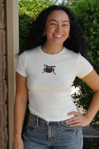 First Down & Flirty Baby Tee