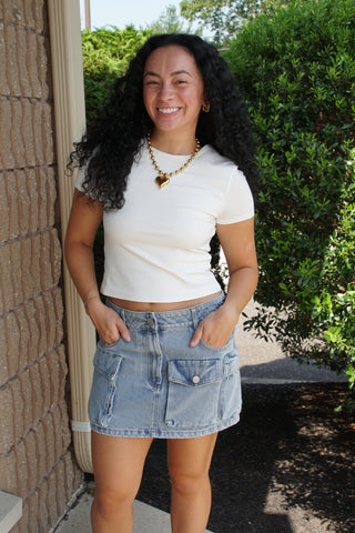 Sculpt Baby Tee - White