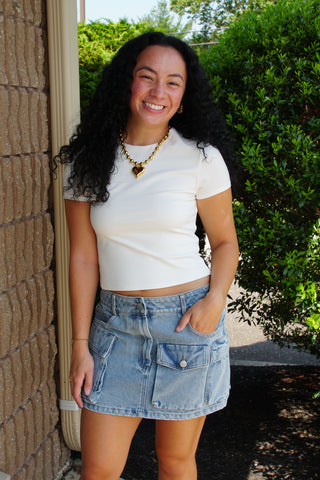 Sculpt Baby Tee - White