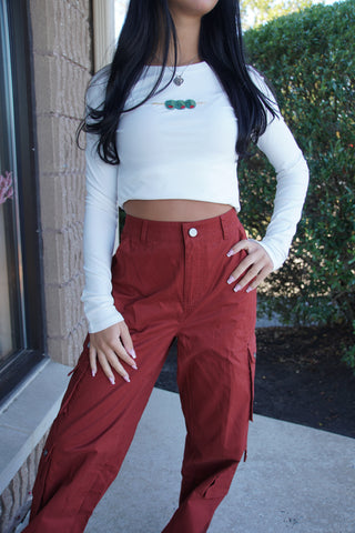 Cinnamon Wide Cargo Pant