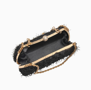 Sabrina Feather Bag - Black