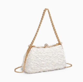 Sabrina Feather Bag - White