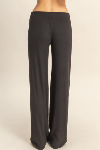 Cozy Knit Flare Pant - Black