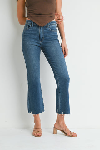 Kennedy Dark Denim Distressed Flare Jeans