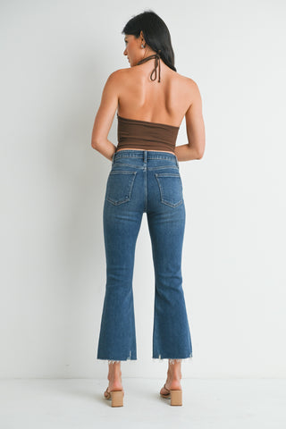 Kennedy Dark Denim Distressed Flare Jeans