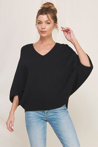 Black Dolman Staple Sweater