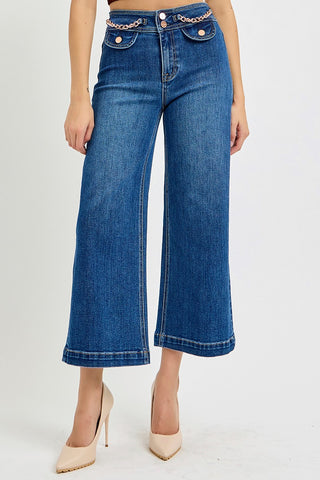 Stevie Rose Gold Chain Wide Leg Jean