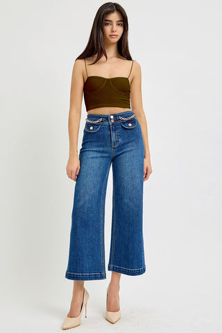 Stevie Rose Gold Chain Wide Leg Jean