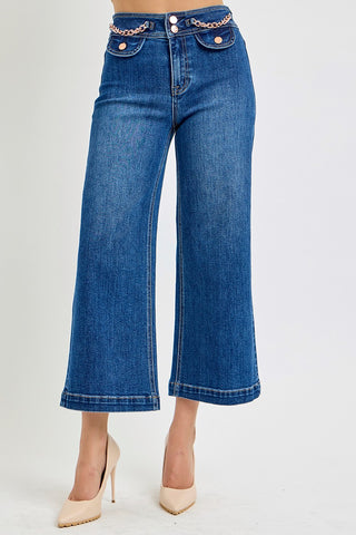 Stevie Rose Gold Chain Wide Leg Jean