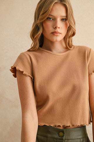 Beige Waffle Baby Tee