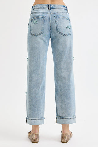 Sutton High Rise Ribbon Detail Jeans