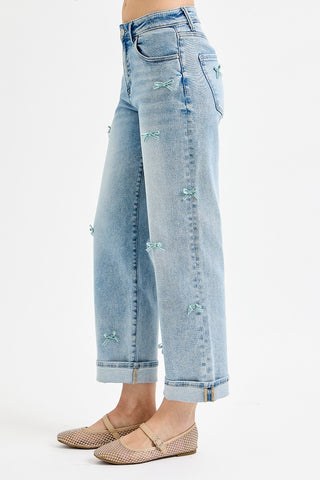 Sutton High Rise Ribbon Detail Jeans
