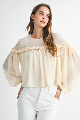 Chiffon Affair Blouse - Cream