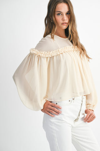 Chiffon Affair Blouse - Cream