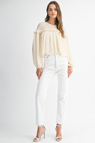 Chiffon Affair Blouse - Cream