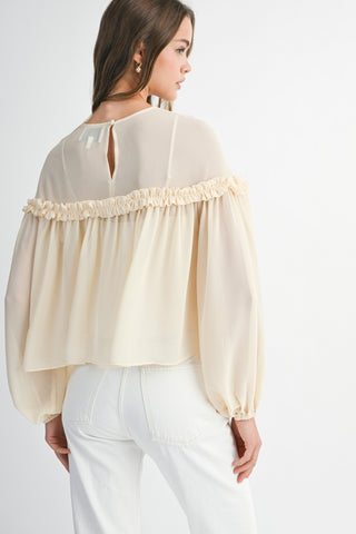 Chiffon Affair Blouse - Cream
