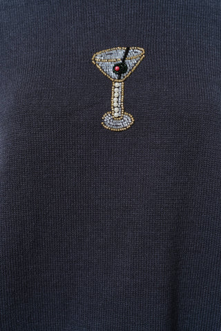 Martini Moment Beaded Sweater - Olive