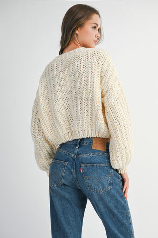 Cream Chunky Knit Cardigan