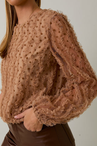 Textured Dot Top - Tan
