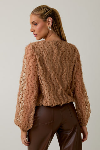 Textured Dot Top - Tan