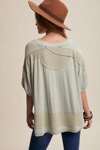 Sage Boho Henley Top