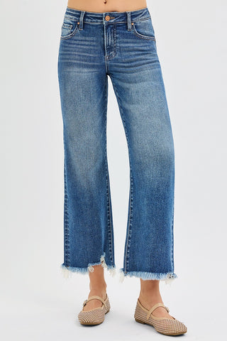 Lennon Dark Mid Rise Straight Jean