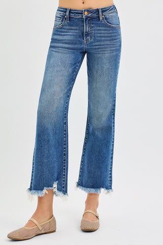 Lennon Dark Mid Rise Straight Jean