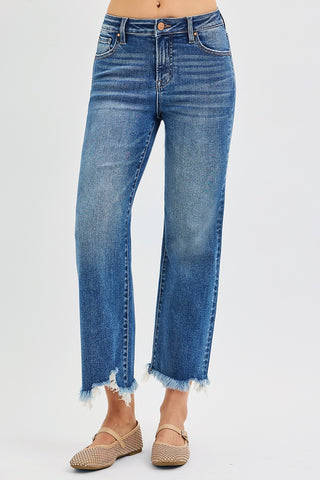 Lennon Dark Mid Rise Straight Jean