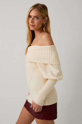 Vanilla Puff Sleeve Sweater