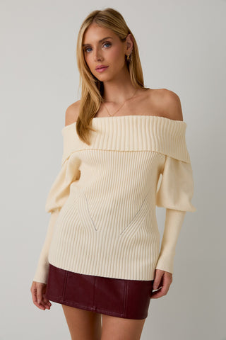 Vanilla Puff Sleeve Sweater