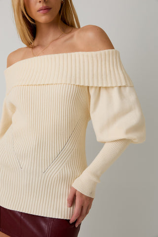 Vanilla Puff Sleeve Sweater