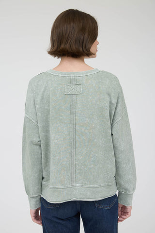 Stonewash Stitch Top: Moss