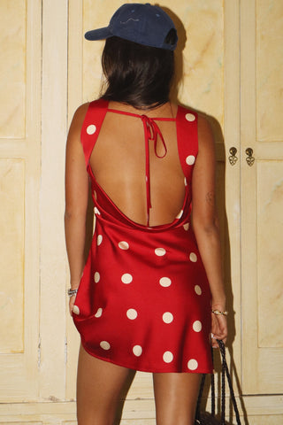 Scarlet Cherry Dot Dress