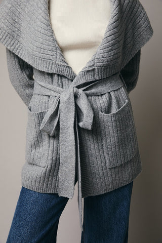 Cozy Cloud Wrap Cardigan - Heather Grey