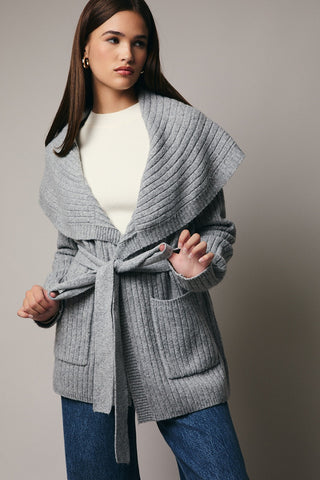 Cozy Cloud Wrap Cardigan - Heather Grey