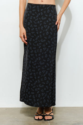 Black Tie Satin Floral Set