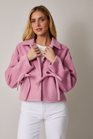 Blush Ribbon Cropped Coat