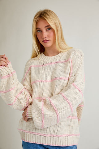 Bubblegum Oversized Stripe Sweater