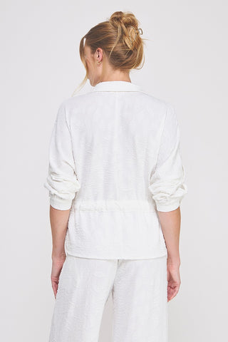 Jacquard Utility Tie-Waist Blouse