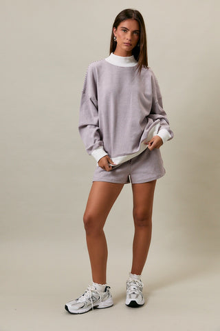 Lavender Striped Mockneck Set