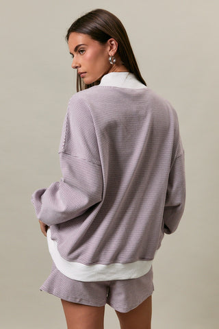 Lavender Striped Mockneck Set