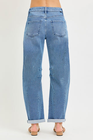 Campell Slouch Textured Barrel Jeans