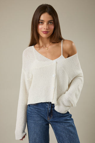 Soft Girl White Cardigan