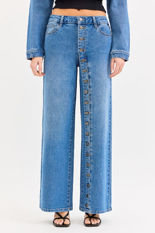 *Preorder - 1 week* Statement Button High Rise Jeans