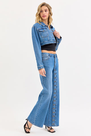 *Preorder - 1 week* Statement Button High Rise Jeans