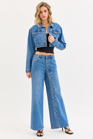 *Preorder - 1 week* Statement Button High Rise Jeans